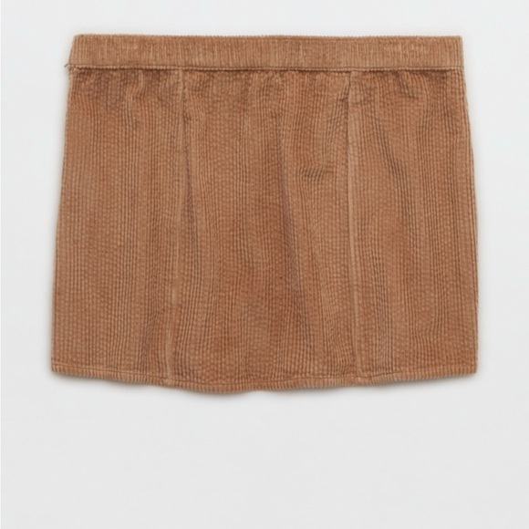 AERIE WOMENS CORDUROY BEIGE TAN MICRO MINI SKIRT NWT SMALL - Picture 6 of 7